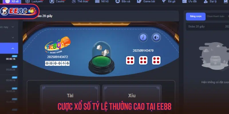 Cược xổ số đổi thưởng xanh chín tại EE88 